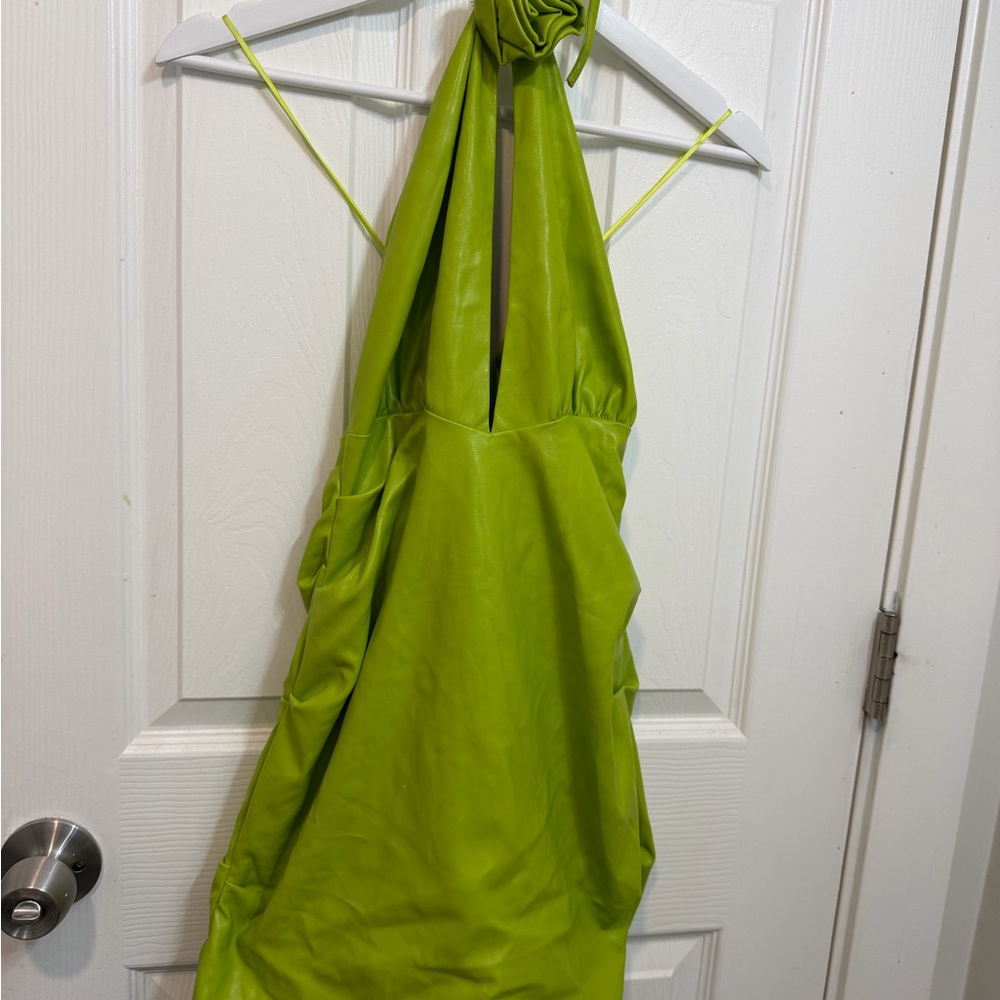 AKIRA Lime Green Halter Dress